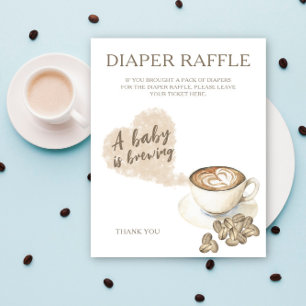 Poster Chá de fraldas de café - fralda de rifa