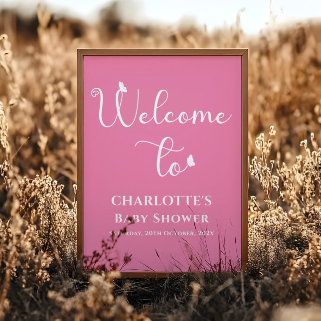 Poster Chá de fraldas de caligrafia moderna (Criador carregado)