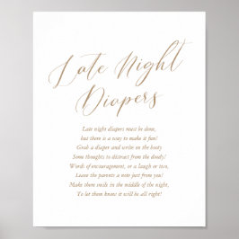 Poster Chá de fraldas de Caligrafia Simples Fraldas Notur
