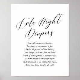 Poster Chá de fraldas de Caligrafia Simples Fraldas Notur