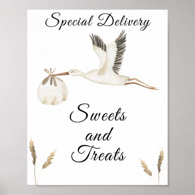 Poster chá de fraldas de cegos - doces e doces (Frente)