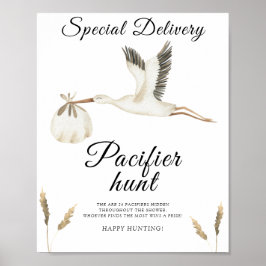 Poster chá de fraldas de cegos - jogo de caça ao pacifica