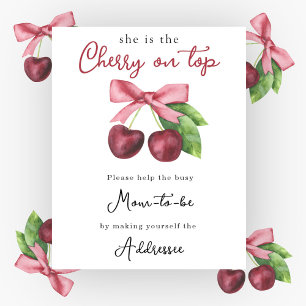 Poster Chá de fraldas de Cherry Mãe para ser destinatária