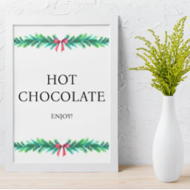Poster Chá de fraldas de chocolate quente do ramo natalin