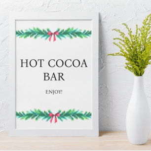 Poster Chá de fraldas de chocolate quente do ramo natalin