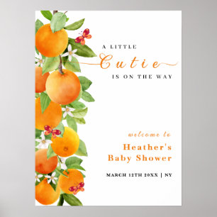 Poster Chá de fraldas de Clementina Citrus Orange Cutie