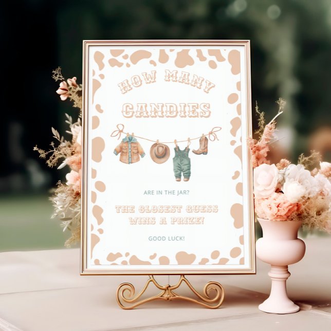 Poster Chá de fraldas De Cowboy Ocidental Quantos Canais  (Criador carregado)