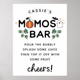 Poster Chá de fraldas de Dia das Bruxas Branca, Bar Momos