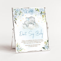 Chá de fraldas de elefante azul não diga bebê