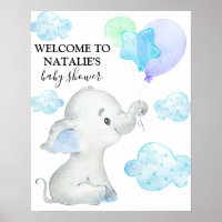 Chá de fraldas de Elefante Bonito Bem-vindo