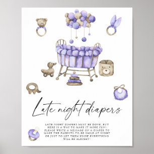 Poster Chá de fraldas de enfermaria - Jogo noturno fralda