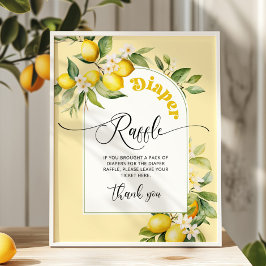 Poster Chá de fraldas de espingarda de fralda de limão