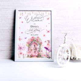 Poster Chá de fraldas de Fada Mágica Bem-vindo