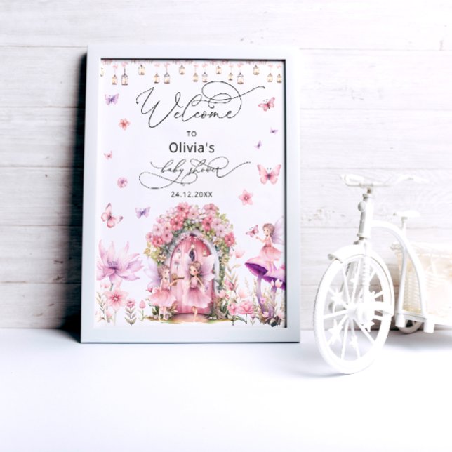 Poster Chá de fraldas de Fada Mágica Bem-vindo (Criador carregado)