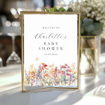 Poster Chá de fraldas de flor selvagem moderno bem-vindo<br><div class="desc">Chá de fraldas de boas-vindas ao poster de flor silvestre moderno. Bem-vindos convidados para o seu chá de fraldas moderno e encantador com o tema da flor selvagem com o nosso poster. Em apenas alguns cliques, personalize-o com seus próprios detalhes e preferências. Escolha entre várias fontes, cores, tamanhos e posições...</div>