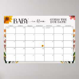 Poster Chá de fraldas de Flor Selvagem Pressionado Adivin