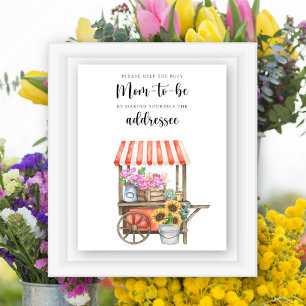 Poster Chá de fraldas de Flores - Ajude a futura mãe ocup