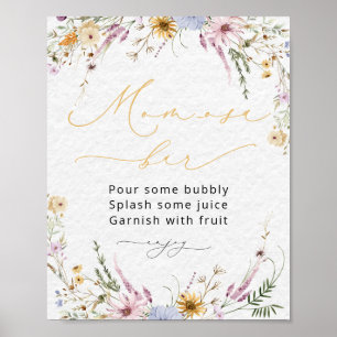 Poster Chá de fraldas de flores silvestres Bar da Mãe