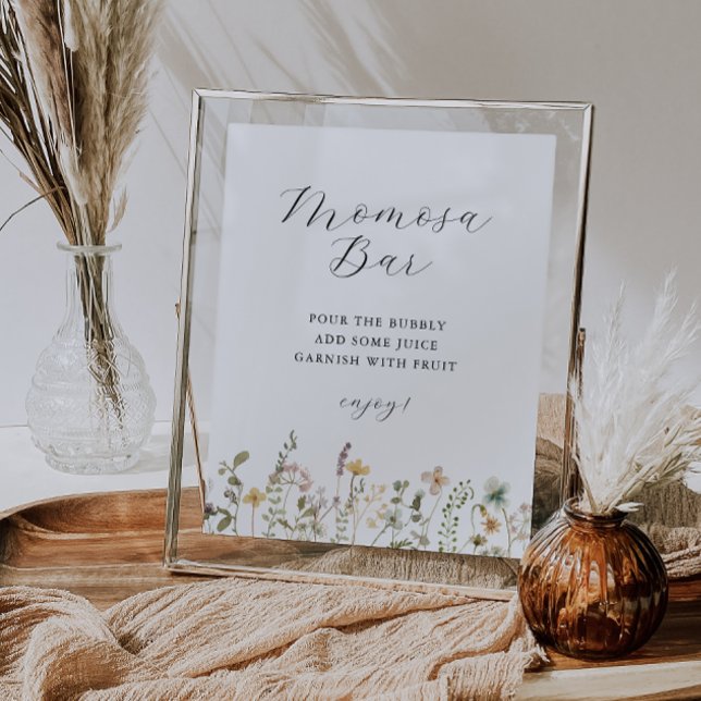 Pôster Chá de fraldas de flores silvestres Momosa Bar (Criador carregado)