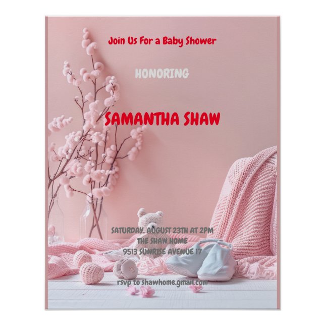 Pôster Chá de fraldas de Fotografia Natural do Primavera  (Frente)