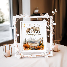 Poster Chá de fraldas de Fralda de Colheita de Aventura d