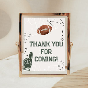 Poster Chá de fraldas de futebol Obrigado por vir