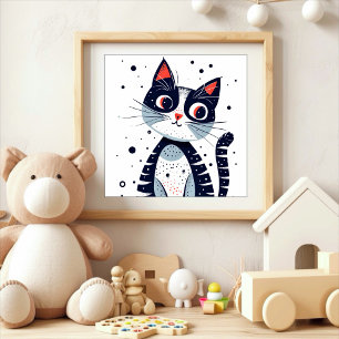Poster Chá de fraldas de Gato Gato Gato Gato