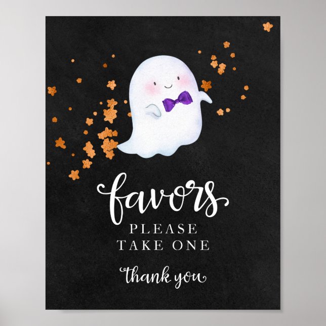 Poster Chá de fraldas de Ghost Halloween Favorece Sinal (Frente)