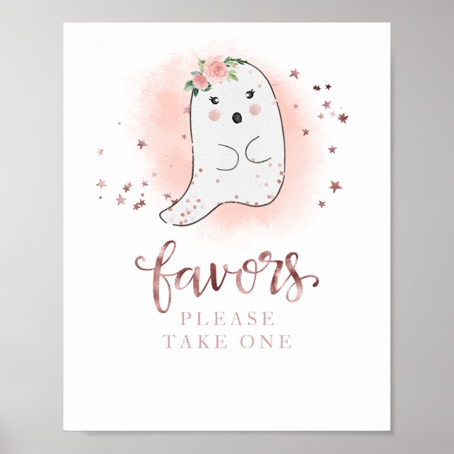 Poster Chá de fraldas de Ghost Halloween Favorece Sinal (Frente)