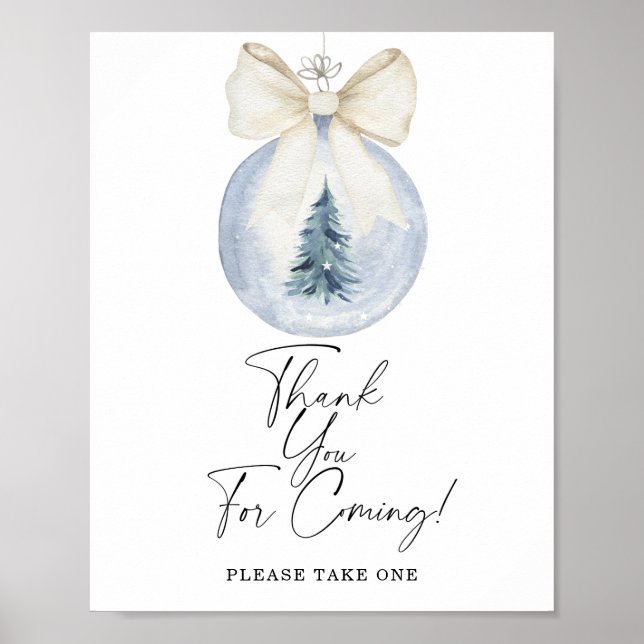 Poster Chá de fraldas de inverno Obrigado por vir (Frente)