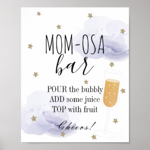 Poster Chá de fraldas de Lavandas e estrelas Bar de nuve