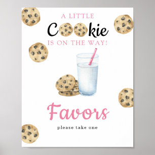 Poster Chá de fraldas de leite de aquarela - Favoritos