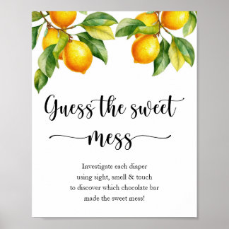 Poster Chá de fraldas de limão acha doce Mess