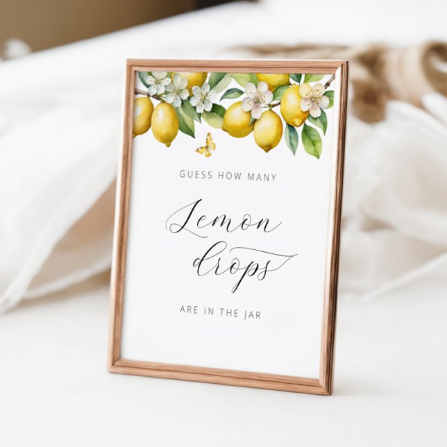 Poster Chá de fraldas De Limão De Verão Quantas Gotas De  (Criador carregado)