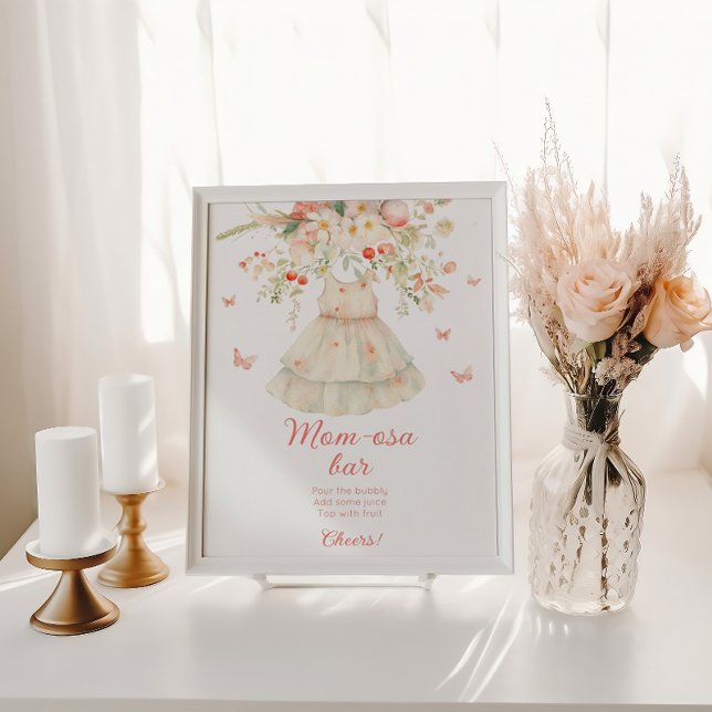 Poster Chá de fraldas de linha de bar Cherry Blossom Momo (Criador carregado)