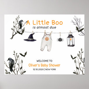 Poster Chá de fraldas de Linha de Fechamento Bonita Boo B