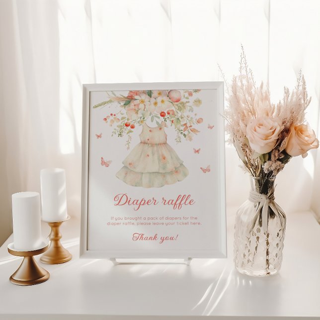 Poster Chá de fraldas de linhagem de Fralda de Cherry (Criador carregado)