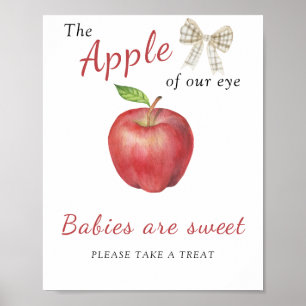 Poster Chá de fraldas de maçã - Bebês são doces
