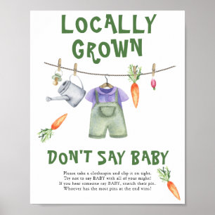 Poster Chá de fraldas de mercado para agricultores - Não