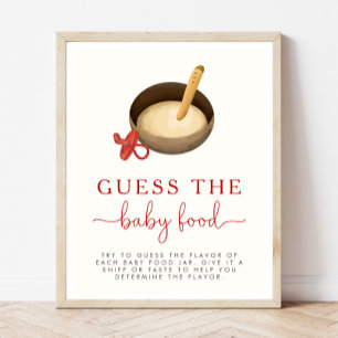 Poster Chá de fraldas de Natal Adivinha Sinal de Comida d