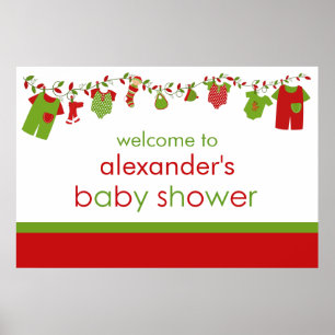 Pôster Chá de fraldas de natal Baby Laundry