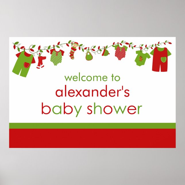 Pôster Chá de fraldas de natal Baby Laundry (Frente)