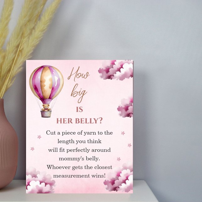 Poster Chá de fraldas De Nuvens Rosa Ursinho Quão Grande  (Criador carregado)