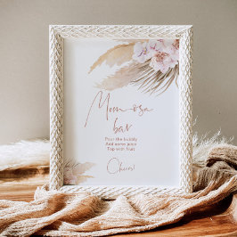 Poster Chá de fraldas de orquídea de Boho pampas Momosa b