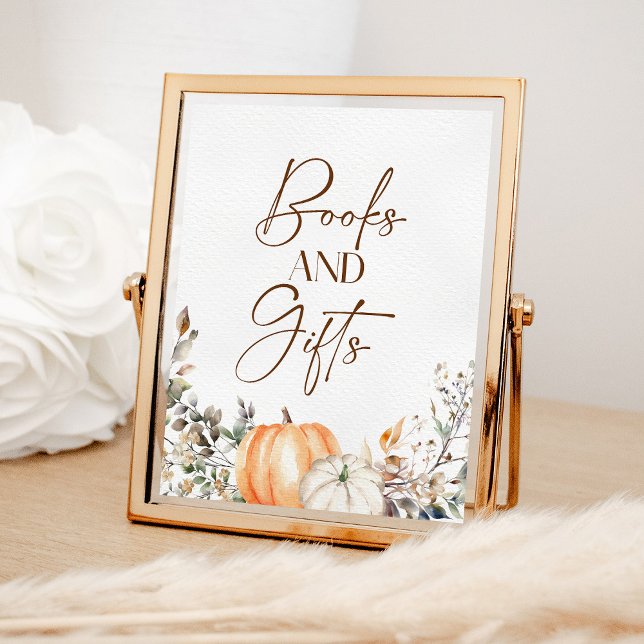 Poster Chá de fraldas de outono de outono de Abóbora de L (Criador carregado)