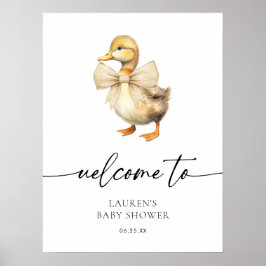 Poster Chá de fraldas de Pato Neutro de Gênero Bonito Bem