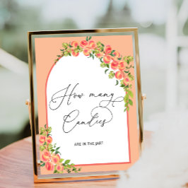 Poster Chá de fraldas de Pêssego Quantas Canais Há no Jar