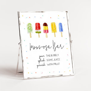Poster Chá de fraldas de picolé Mãe Bar Osa