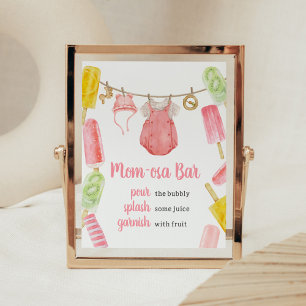 Poster Chá de fraldas de picolé Mãe Bar Osa