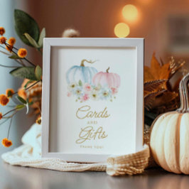 Poster Chá de fraldas de presentes e cartões de revisão d